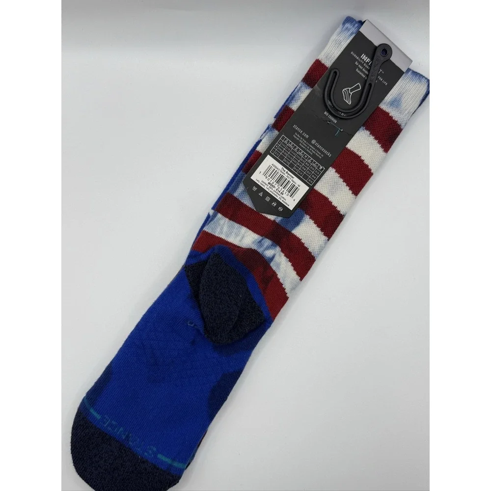 Stance The Banner Crew Socks Medium Navy Red White USA Infiknit A556A21BAN